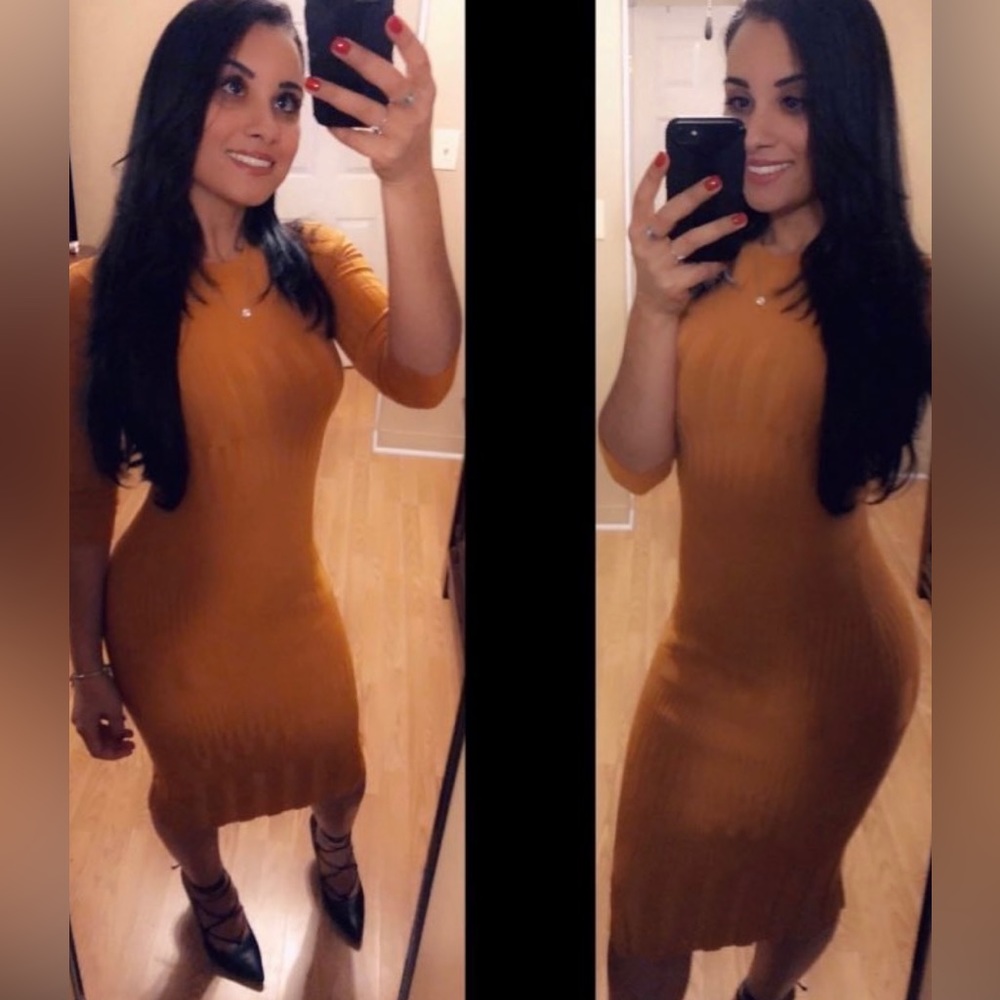 Brown MIDI Dress
